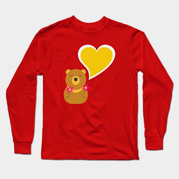 Cute Love Teddy Long Sleeve T-Shirt by This Cute Eel